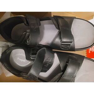 Propet Women's Size 10 wide Pedic walker Sandals Black leather 1in heels Nitb